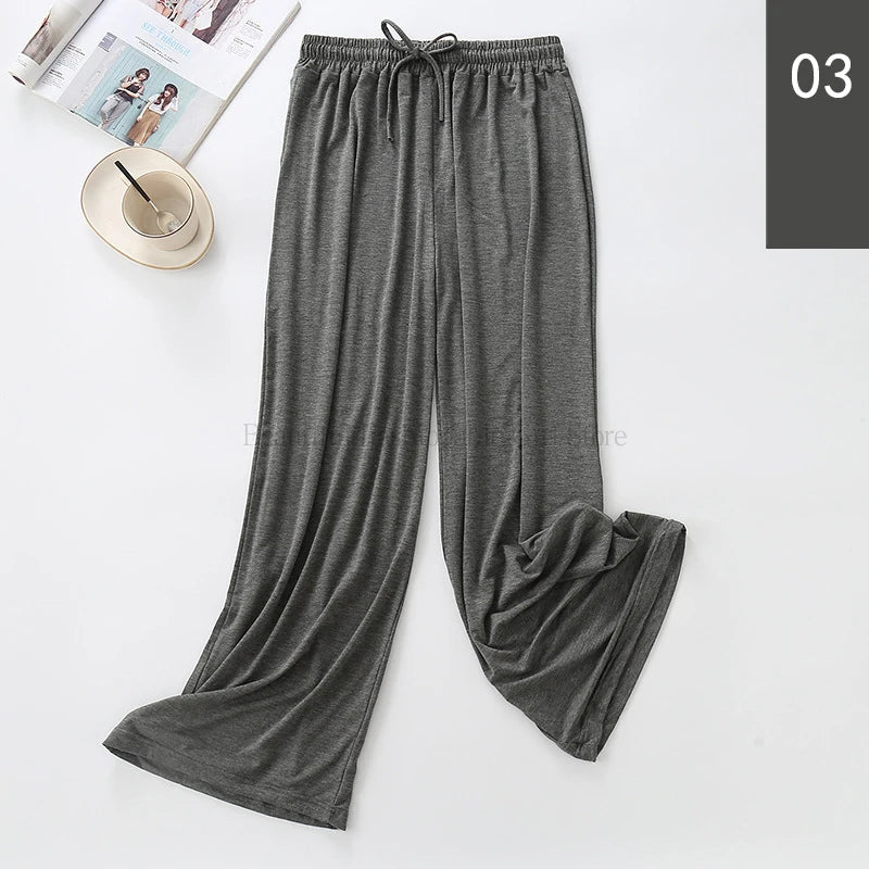 2024 New High Waist Drape Modal Loose Large Size Thin Wide-leg Pants Women's Summer All-match Trousers Casual Straight-leg