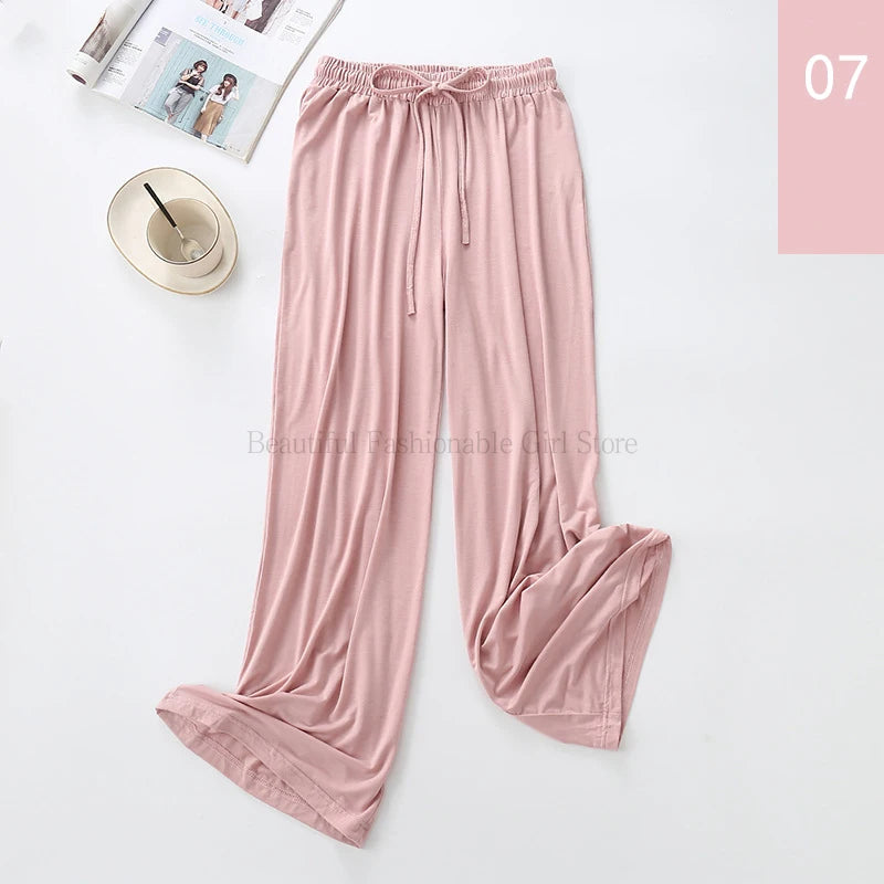 2024 New High Waist Drape Modal Loose Large Size Thin Wide-leg Pants Women's Summer All-match Trousers Casual Straight-leg