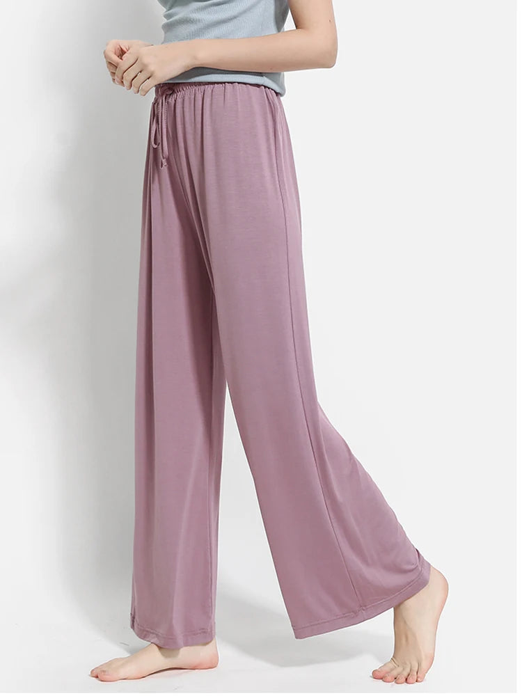 2024 New High Waist Drape Modal Loose Large Size Thin Wide-leg Pants Women's Summer All-match Trousers Casual Straight-leg
