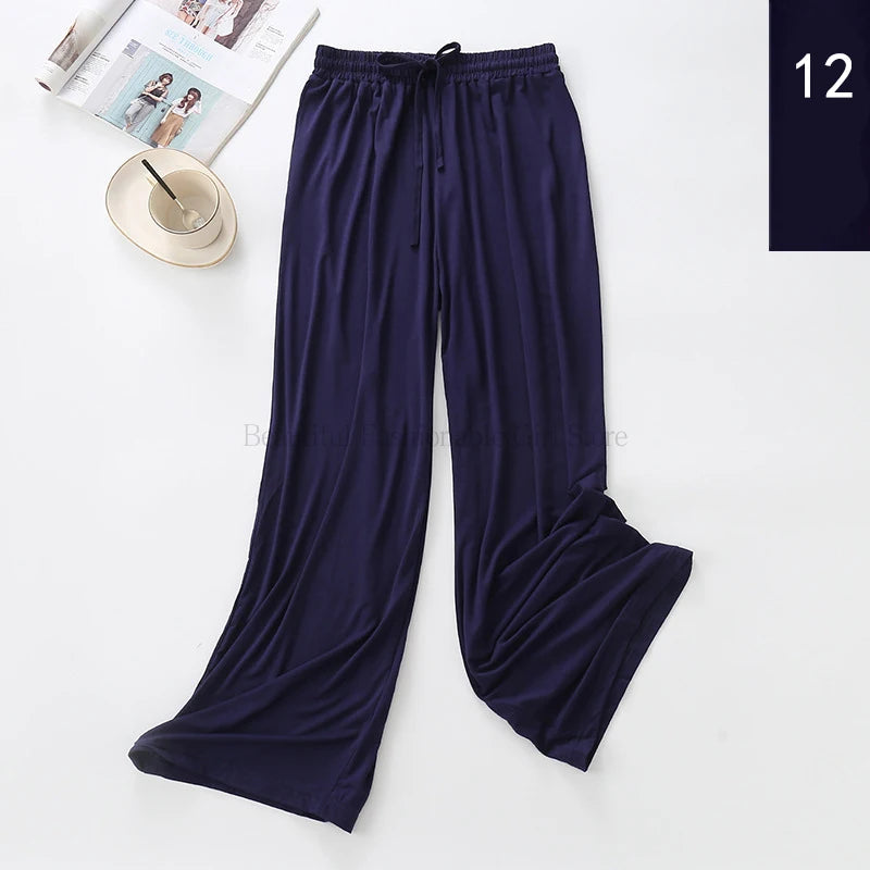 2024 New High Waist Drape Modal Loose Large Size Thin Wide-leg Pants Women's Summer All-match Trousers Casual Straight-leg