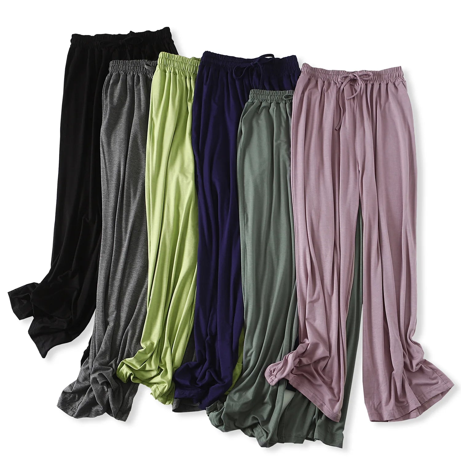 2024 New High Waist Drape Modal Loose Large Size Thin Wide-leg Pants Women's Summer All-match Trousers Casual Straight-leg
