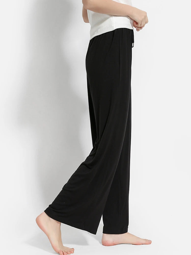 2024 New High Waist Drape Modal Loose Large Size Thin Wide-leg Pants Women's Summer All-match Trousers Casual Straight-leg