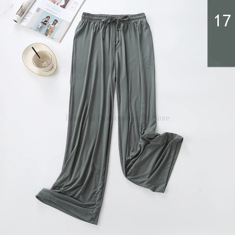 2024 New High Waist Drape Modal Loose Large Size Thin Wide-leg Pants Women's Summer All-match Trousers Casual Straight-leg