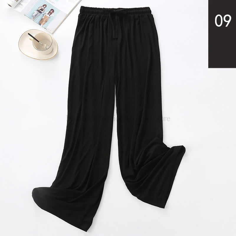 2024 New High Waist Drape Modal Loose Large Size Thin Wide-leg Pants Women's Summer All-match Trousers Casual Straight-leg