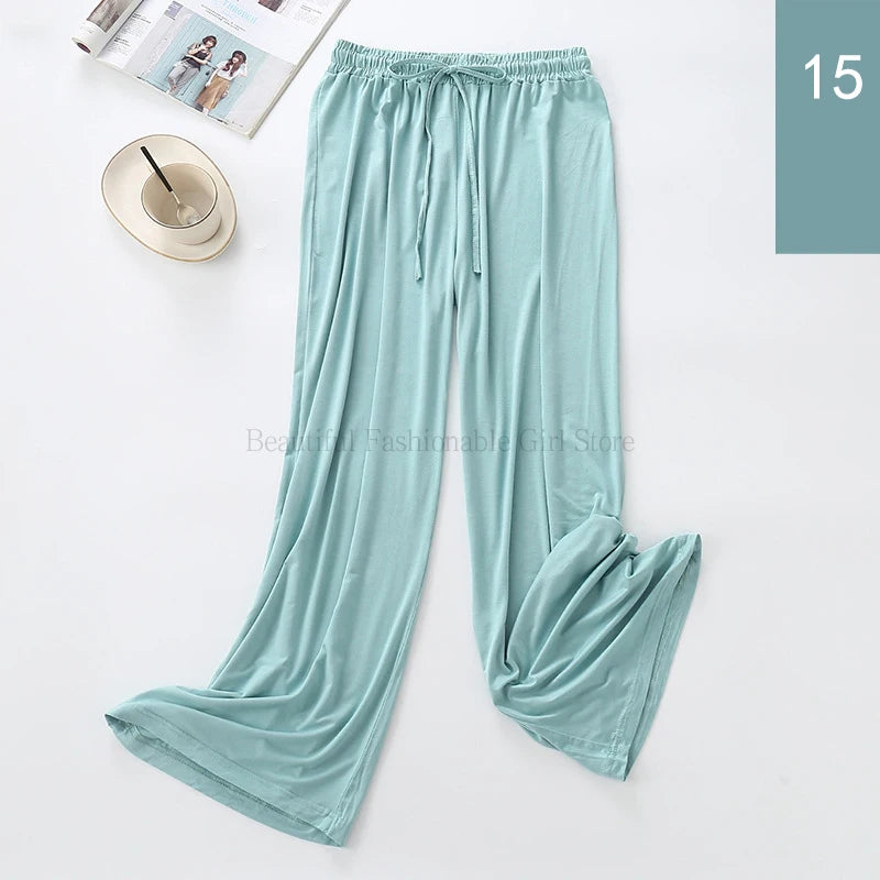 2024 New High Waist Drape Modal Loose Large Size Thin Wide-leg Pants Women's Summer All-match Trousers Casual Straight-leg