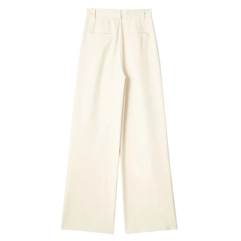 HXAO Women's Formal Pants Office Wear Women Striped Grey Black Pants Woman High Waist Baggy Suit Pants Casual Wide Leg Trousers
