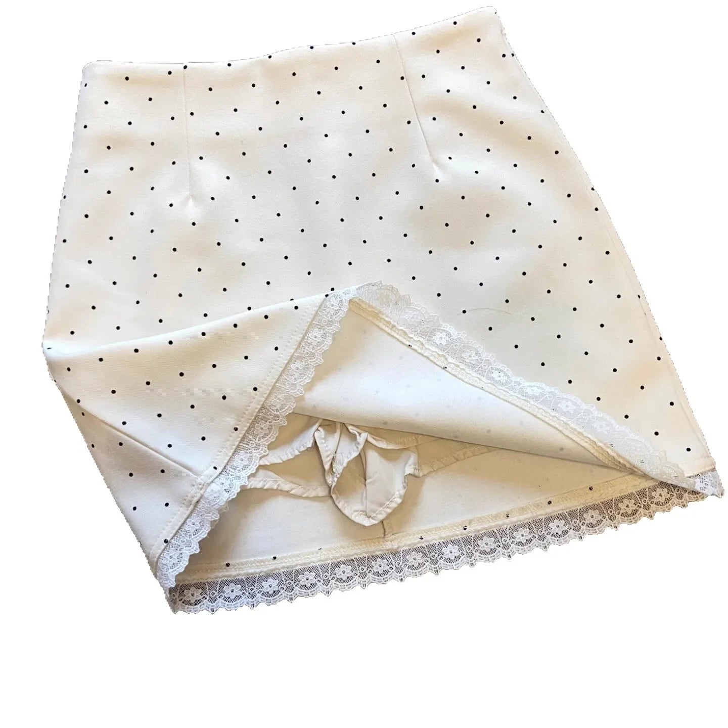Korean Style High Waist Polka Dot Lace Half Skirt Women's Spring Summer New Anti-Light Slim A- Line Wrap Body Skirt